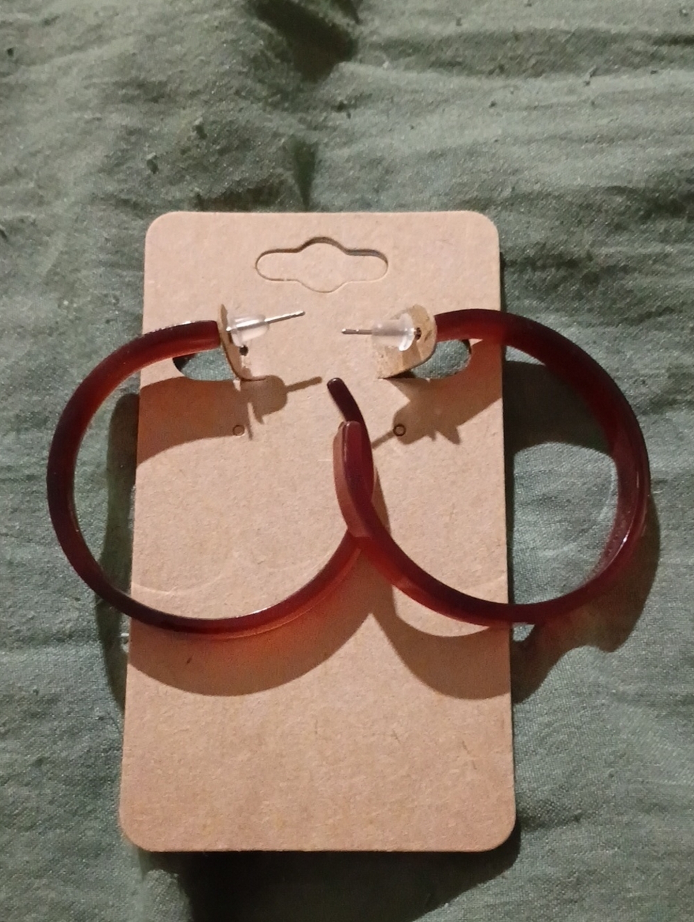Brown Resin Hoop Earrings - Fashion Women's Accessories
